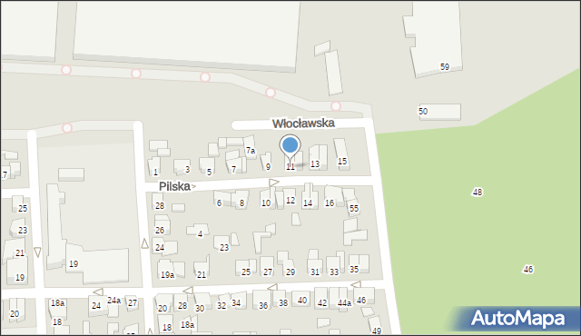 Poznań, Pilska, 11, mapa Poznania