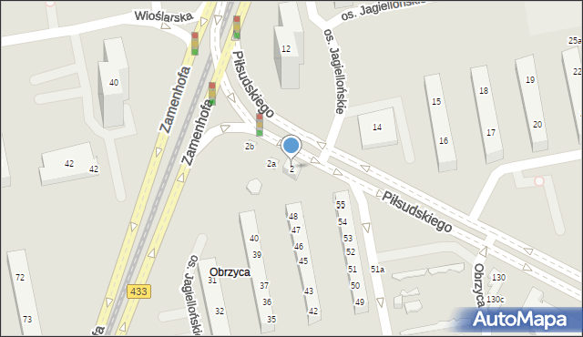 Poznań, Piłsudskiego Józefa, marsz., 2, mapa Poznania