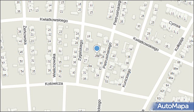 Poznań, Pietrusińskiego Jana, 28a, mapa Poznania