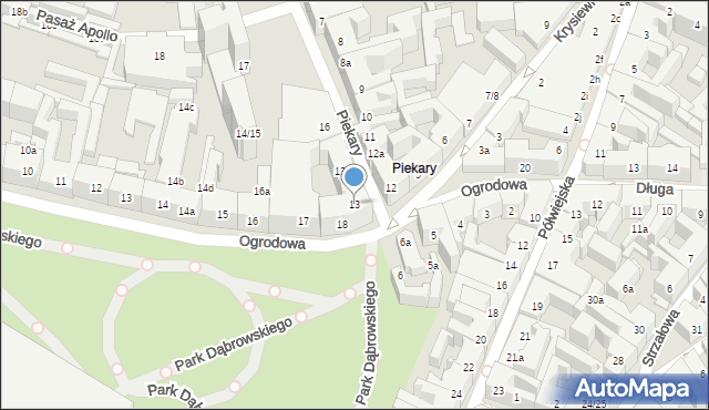 Poznań, Piekary, 13, mapa Poznania