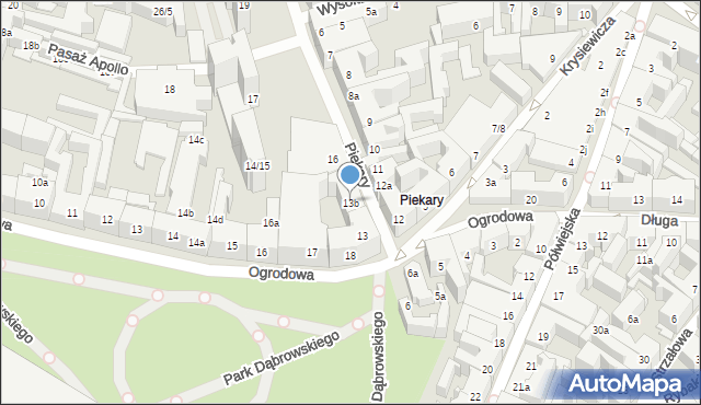 Poznań, Piekary, 13b, mapa Poznania