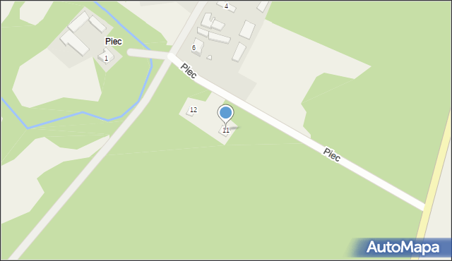 Pradła, Piec, 11, mapa Pradła