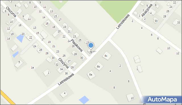 Prądocin, Piaskowa, 29, mapa Prądocin