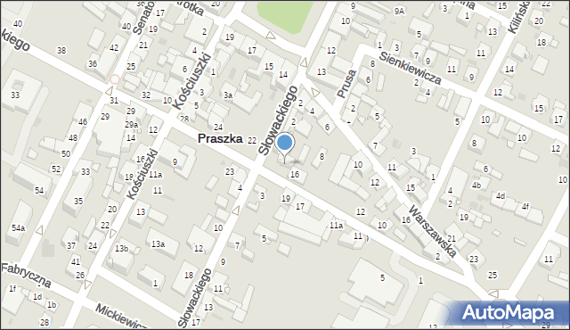 Praszka, Piłsudskiego Józefa, marsz., 18, mapa Praszka