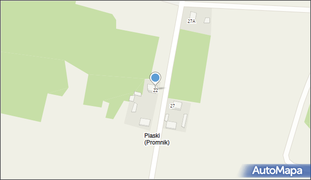 Promnik, Piaskowa, 22, mapa Promnik