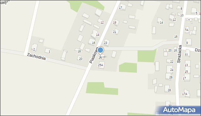 Promnik, Piaskowa, 25, mapa Promnik