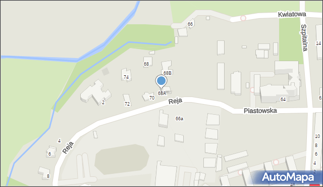 Prudnik, Piastowska, 68A, mapa Prudnik