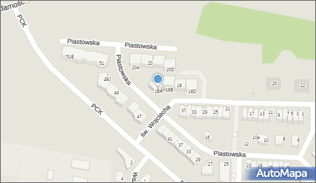 Pruszcz Gdański, Piastowska, 18A, mapa Pruszcz Gdański