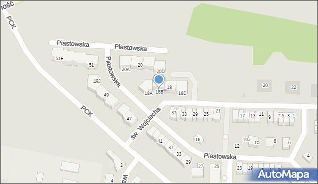 Pruszcz Gdański, Piastowska, 18B, mapa Pruszcz Gdański