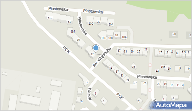 Pruszcz Gdański, Piastowska, 47N, mapa Pruszcz Gdański