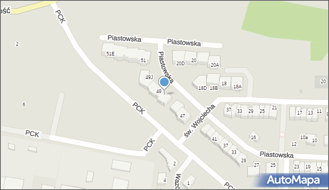 Pruszcz Gdański, Piastowska, 49L, mapa Pruszcz Gdański