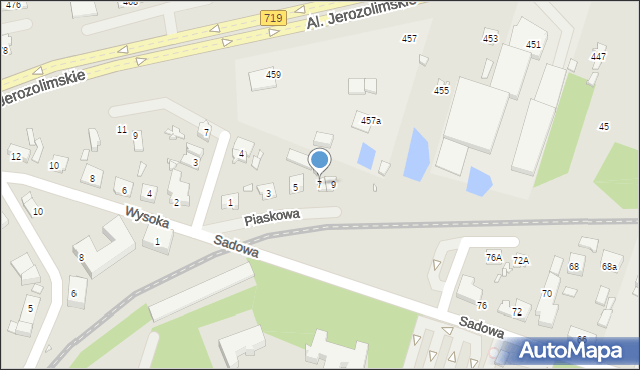 Pruszków, Piaskowa, 7, mapa Pruszków