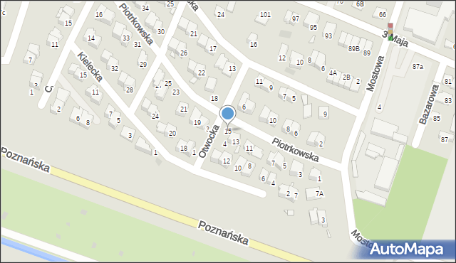 Pruszków, Piotrkowska, 15, mapa Pruszków