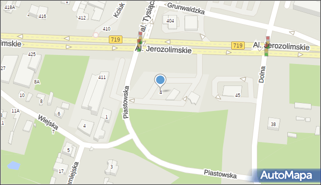 Pruszków, Piastowska, 4, mapa Pruszków