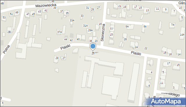 Przasnysz, Piaski, 25, mapa Przasnysz