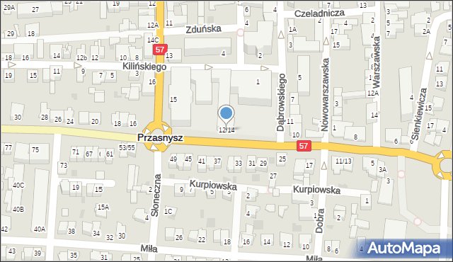 Przasnysz, Piłsudskiego Józefa, marsz., 12/14, mapa Przasnysz