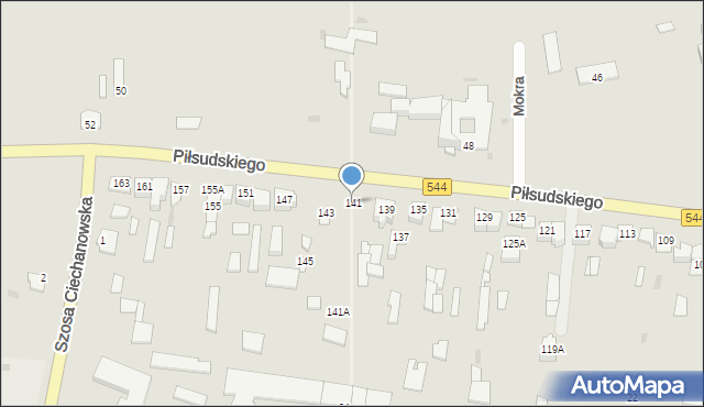 Przasnysz, Piłsudskiego Józefa, marsz., 141, mapa Przasnysz