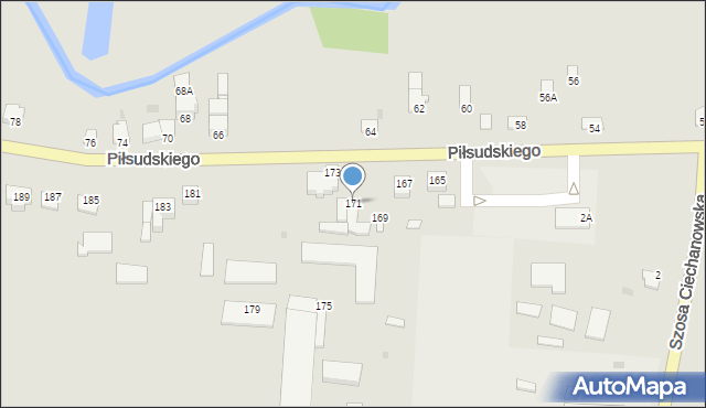 Przasnysz, Piłsudskiego Józefa, marsz., 171, mapa Przasnysz