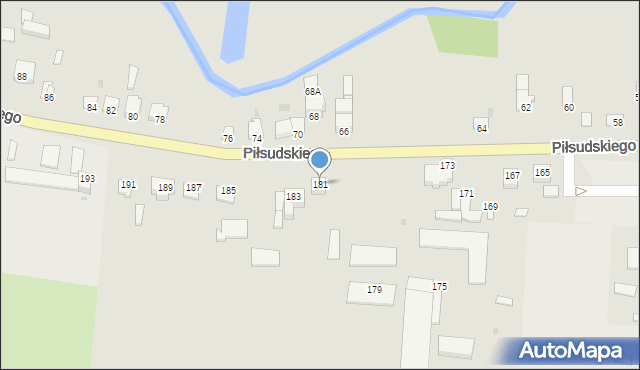 Przasnysz, Piłsudskiego Józefa, marsz., 181, mapa Przasnysz