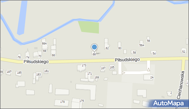 Przasnysz, Piłsudskiego Józefa, marsz., 64, mapa Przasnysz