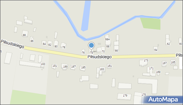 Przasnysz, Piłsudskiego Józefa, marsz., 74, mapa Przasnysz