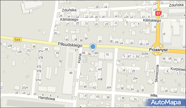 Przasnysz, Piłsudskiego Józefa, marsz., 79, mapa Przasnysz