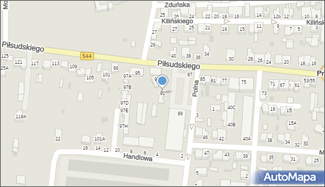 Przasnysz, Piłsudskiego Józefa, marsz., 91, mapa Przasnysz