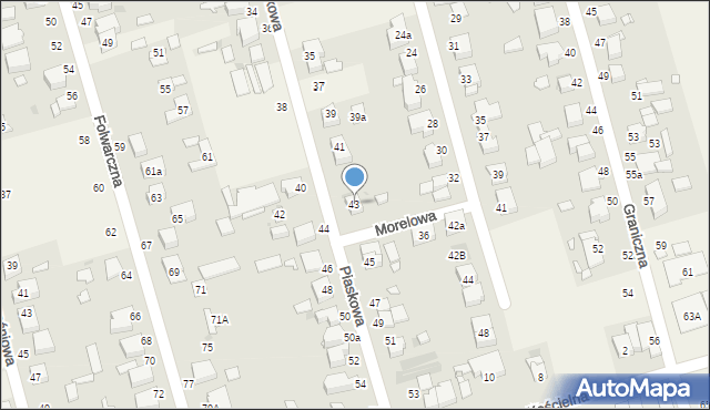 Przeźmierowo, Piaskowa, 43, mapa Przeźmierowo