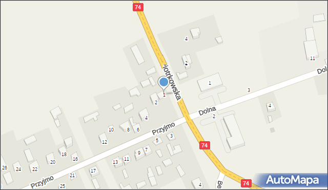 Przyjmo, Piotrkowska, 1, mapa Przyjmo