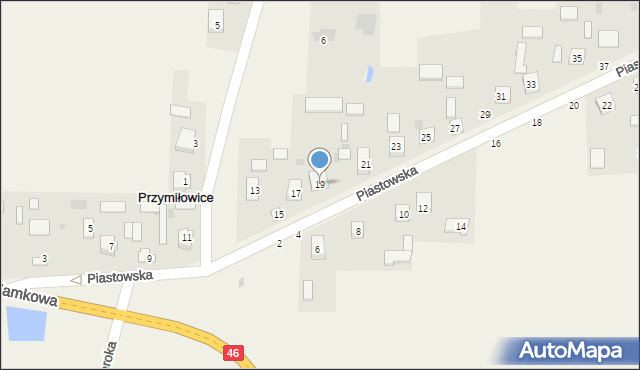 Przymiłowice, Piastowska, 19, mapa Przymiłowice