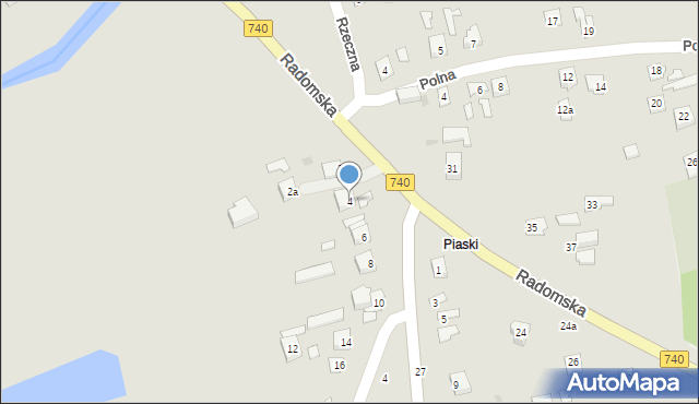 Przytyk, Piaski, 4, mapa Przytyk