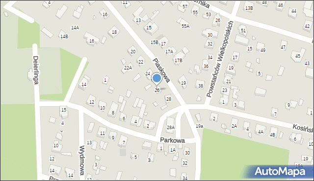 Puszczykowo, Piaskowa, 26, mapa Puszczykowo