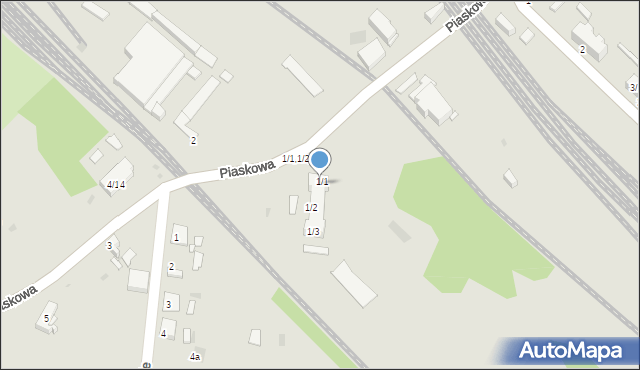 Pyskowice, Piaskowa, 1a, mapa Pyskowice