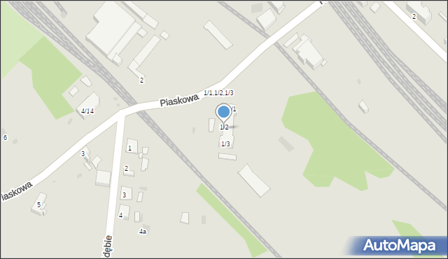 Pyskowice, Piaskowa, 1b, mapa Pyskowice