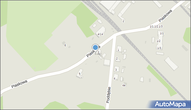 Pyskowice, Piaskowa, 3a, mapa Pyskowice