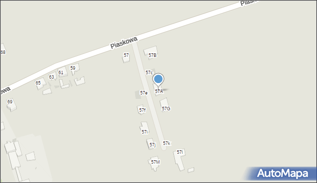 Pyskowice, Piaskowa, 57A, mapa Pyskowice