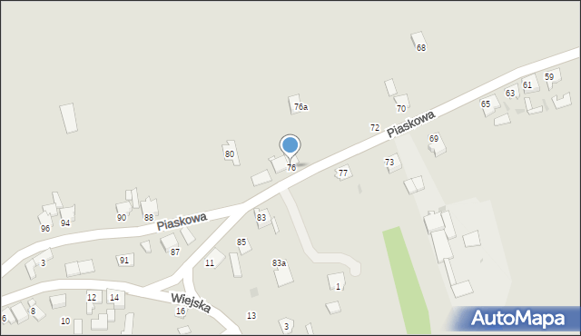 Pyskowice, Piaskowa, 76, mapa Pyskowice