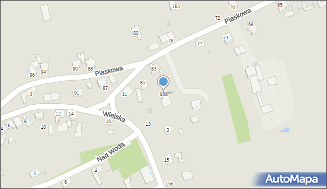 Pyskowice, Piaskowa, 83a, mapa Pyskowice