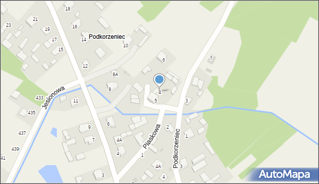 Pysznica, Piaskowa, 4, mapa Pysznica