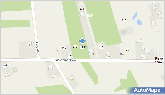 Pysznica, Piskorowy Staw, 13F, mapa Pysznica