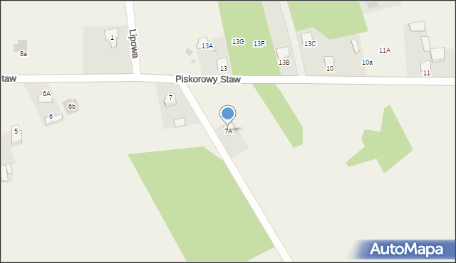 Pysznica, Piskorowy Staw, 7A, mapa Pysznica