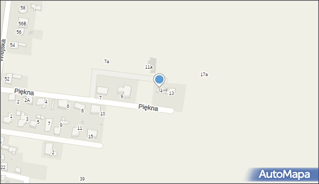 Rachowice, Piękna, 11, mapa Rachowice