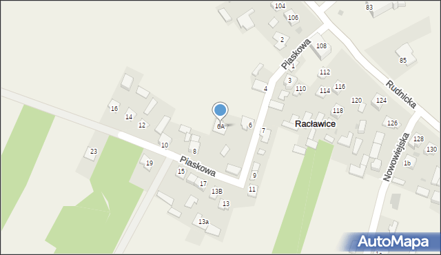 Racławice, Piaskowa, 6A, mapa Racławice