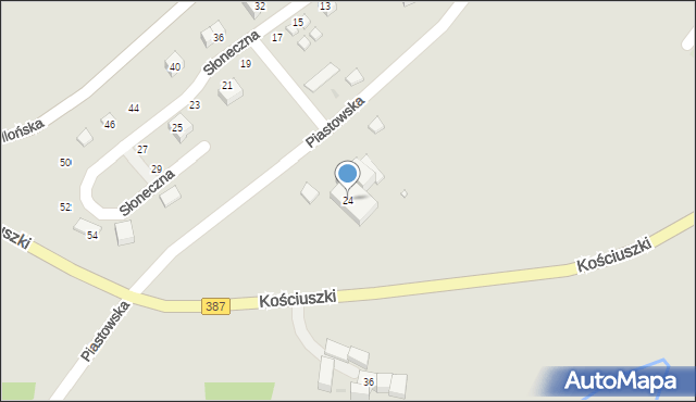 Radków, Piastowska, 24, mapa Radków