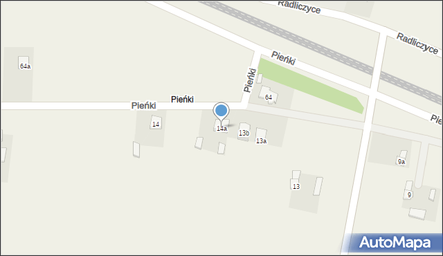 Radliczyce, Pieńki, 14a, mapa Radliczyce