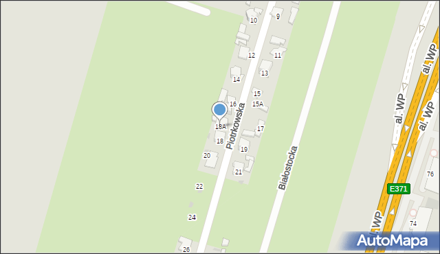 Radom, Piotrkowska, 18A, mapa Radomia