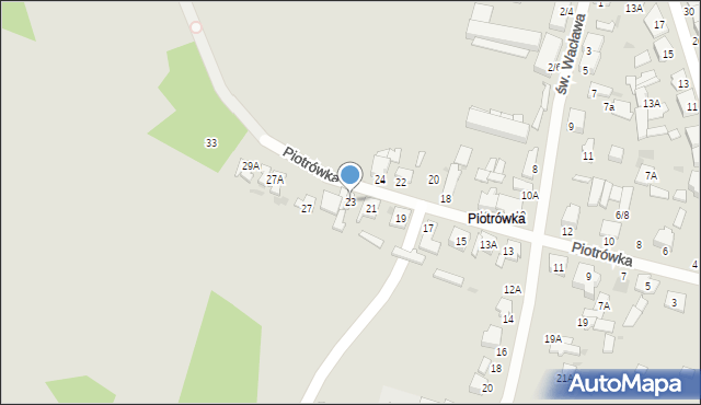 Radom, Piotrówka, 23, mapa Radomia