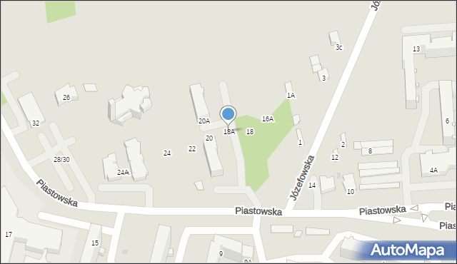 Radom, Piastowska, 18A, mapa Radomia