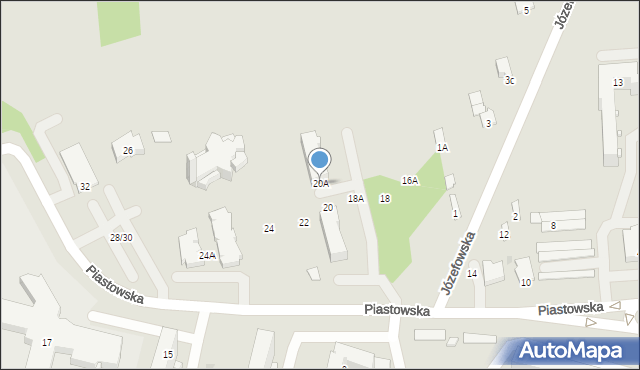 Radom, Piastowska, 20A, mapa Radomia