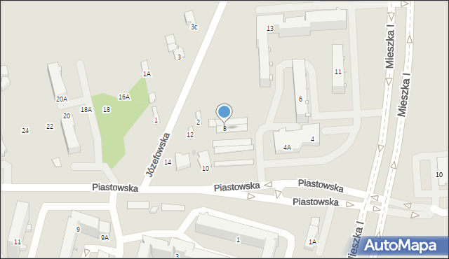 Radom, Piastowska, 8, mapa Radomia